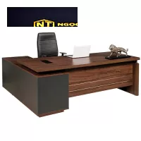 Bàn lãnh đạo khung thép tam giác, mặt bàn gỗ Melamine HRP1800C5